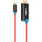 Кабель CABLETIME 4K 144Hz PD 100W USB-C to HDMI/USB-C 2м Black/Red (CC26L)