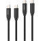 Комплект з 2 кабелів CHOETECH XCC-1060 USB-C to USB-C PD3.1 240W 1m/2m Black
