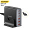 Зарядний пристрій ESSAGER Engine 85W 3xUSB-A, 3xUSB-C GaN Desktop Charger Black (EZC85W-SXB0G-Z)