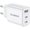 Зарядний пристрій CHOETECH PD3046 30W USB-A, 2xUSB-C PD3.0, QC3.0 GaN Wall Charger White