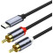Кабель VEGGIEG V-A621 USB-C - 2xRCA 1.5м Black