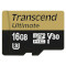 Карта памяти TRANSCEND microSDHC Ultimate 16GB UHS-I U3 Class 10 + SD-adapter (TS16GUSDU3M)