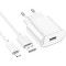 Зарядное устройство HOCO C109A Fighter 1xUSB-A, 2.1A White w/Lightning cable (6942007656597)