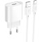 Зарядное устройство HOCO C109A Fighter 1xUSB-A, 2.1A White w/Type-C cable (6942007656610)