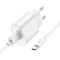 Зарядное устройство HOCO C109A Fighter 1xUSB-A, 2.1A White w/Type-C cable (6942007656610)