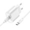 Зарядное устройство HOCO C109A Fighter 1xUSB-C, PD20W White w/Type-C cable (6942007656672)