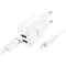 Зарядное устройство HOCO C141A Smart 2xUSB-A,10.5W White w/Lightning cable (6942007627870)