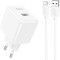 Зарядний пристрій HOCO CS11A Ocean 1xUSB-A, 2.1A White w/Micro-USB cable (6942007603591)