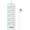 Мережевий фільтр XOKO SP-5-2-1 White, 5 розеток, 1xUSB-C, 4xUSB, 2м