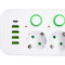 Мережевий фільтр XOKO SP-5-2-1 White, 5 розеток, 1xUSB-C, 4xUSB, 2м