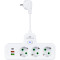 Мережевий фільтр-розетка XOKO SPW-3-2-1 White, 3 розетки, 1xUSB-C, 2xUSB