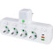Мережевий фільтр-розетка XOKO SPW-4-2-1 White, 4 розетки, 1xUSB-C, 2xUSB