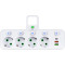 Мережевий фільтр-розетка XOKO SPW-4-2-1 White, 4 розетки, 1xUSB-C, 2xUSB