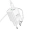 Зарядний пристрій HOCO C149A Charm 1xUSB-A, 1xUSB-C, PD30W, QC3.0 White w/Type-C to Lightning cable (6974464673398)
