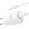 Зарядний пристрій HOCO C149A Charm 1xUSB-A, 1xUSB-C, PD30W, QC3.0 White w/Type-C to Lightning cable (6974464673398)