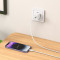 Зарядний пристрій HOCO C149A Charm 1xUSB-A, 1xUSB-C, PD30W, QC3.0 White w/Type-C to Lightning cable (6974464673398)
