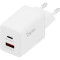 Зарядний пристрій DIGITUS GaN Charger, 1x USB-C, 1x USB-A, 45W White (DA-10302)