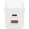 Зарядний пристрій DIGITUS GaN Charger, 1x USB-C, 1x USB-A, 45W White (DA-10302)