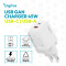 Зарядний пристрій DIGITUS GaN Charger, 1x USB-C, 1x USB-A, 45W White (DA-10302)