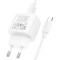 Зарядний пристрій HOCO CS52A Surplus 1xUSB-A, QC3.0, 18W White w/Type-C cable (6942007631471)