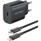 Зарядний пристрій VENTION 1xUSB-C Wall Charger 20W Black w/Type-C to Lightning cable (G17B0-EU)