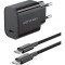 Зарядний пристрій VENTION 1xUSB-C Wall Charger 30W Black w/Type-C cable (G18B0-EU)
