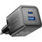 Зарядное устройство VENTION 1xUSB-C, 1xUSB-A GaN Wall Charger 30W Black w/Type-C cable (TZ-FEQB0-EU-01)