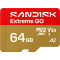 Карта пам'яті SANDISK microSDXC Extreme Go 64GB UHS-I U3 V30 A2 Class 10 (SDSQXGN-064G-GN6MN)