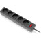 Мережевий фільтр REAL-EL RS-Protect 505 Black, 5 розеток, 3м (EL122300045)