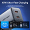 Зарядний пристрій VENTION 2xUSB-C GaN Charger 45W Gray (FCDH0-EU)