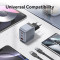 Зарядний пристрій VENTION 2xUSB-C, 1xUSB-A GaN Charger 70W Gray w/Type-C cable (TZ-FEXH0-EU)