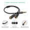 Кабель UGREEN AV141 mini-jack 3.5mm (M) - 2xmini-jack 3.5mm (F) 0.2м Black (30620)