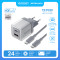 Зарядний пристрій VENTION 1xUSB-C, 1xUSB-A GaN Charger 70W Gray w/Type-C cable (TZ-FCGH0-EU)