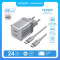 Зарядний пристрій VENTION 2xUSB-C GaN Charger 45W Gray w/Type-C cable (TZ-FCFH0-EU)