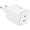 Зарядное устройство UGREEN X526 45W 2xUSB-C GaN Fast Charger White (65154)
