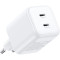 Зарядное устройство UGREEN X526 45W 2xUSB-C GaN Fast Charger White (65154)