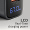 Зарядний пристрій AXAGON 1xUSB-A QC4.0, 1xUSB-C PD45W, LCD Black