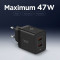 Зарядное устройство SPIGEN Essential 47W Wall Charger 2xUSB-C Black (ACH09457)