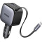 Автомобильное зарядное устройство UGREEN Nexode Car Charger 90W with Retractable USB-C Cable Space Gray (55909B)