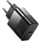 Зарядное устройство ESSAGER GaN PD30W Travel Charger Black w/Type-C cable (E30JSB1-SYTT1-T)