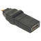 Адаптер поворотний POWERPLANT Micro-HDMI - HDMI Black (CA910618)