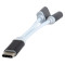 Адаптер CABLEXPERT Type-C Male to Type-C Female + minijack 3.5mm 0.15м White (CCA-UC3.5F-02)