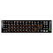 Наклейки на клавиатуру GRAND-X чёрные с белыми и оранжевыми буквами, EN/UA/RU (GXDPOW)
