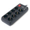 Сетевой фильтр REAL-EL RS-8 Protect USB Black, 8 розеток, 2xUSB, 3м (EL122300020)