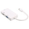 Адаптер POWERPLANT Mini DisplayPort - DVI/VGA/HDMI 0.2м White (CA910946)