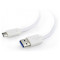 Кабель CABLEXPERT USB3.0 AM/CM White 0.1м (CCP-USB3-AMCM-W-0.1M)