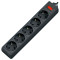 Мережевий фільтр DEFENDER ES 1.8 Black, 5 розеток, 1.8м (99484)