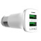 Автомобільний зарядний пристрій LDNIO 2xUSB-A, 3A, 18W White w/Micro-USB cable (C301)