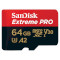 Карта пам'яті SANDISK microSDXC Extreme Pro 64GB UHS-I U3 V30 A2 Class 10 + SD-adapter (SDSQXCY-064G-GN6MA)