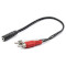 Адаптер POWERPLANT mini-jack 3.5 mm (F) - 2RCA (M) Black (CA910847)